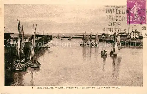 AK / Ansichtskarte Honfleur Les Jetees au moment de la Maree Honfleur