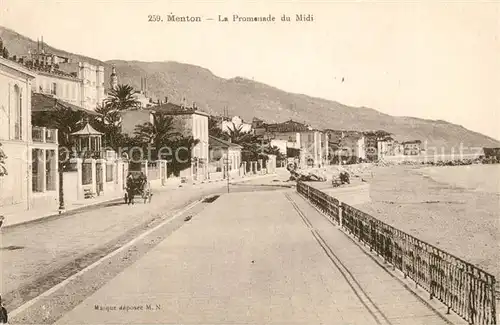 AK / Ansichtskarte Menton_Alpes_Maritimes La Promenade du Midi Menton_Alpes_Maritimes