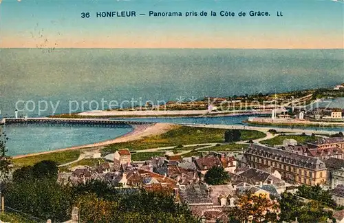 AK / Ansichtskarte Honfleur Panorama pris de la Cote de Grace Honfleur
