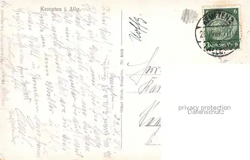 AK / Ansichtskarte Kempten_Allgaeu Panorama Kempten Allgaeu