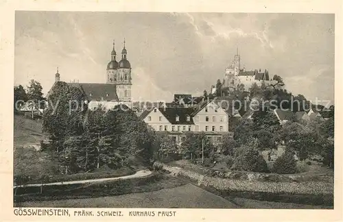 AK / Ansichtskarte Goessweinstein Kurhaus mit Schloss Goessweinstein