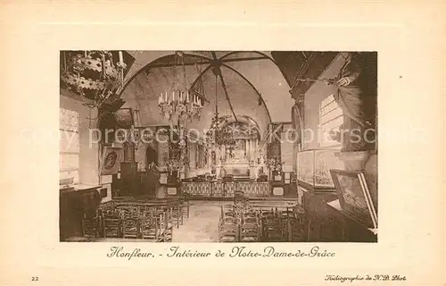 AK / Ansichtskarte Honfleur Interieur de Notre Dame de Grace Honfleur