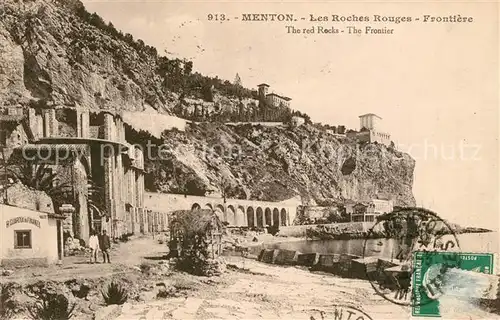 AK / Ansichtskarte Menton_Alpes_Maritimes Les Roches Rouges Frontiere Menton_Alpes_Maritimes