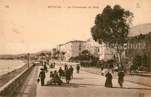 AK / Ansichtskarte Menton_Alpes_Maritimes La Promenade du Midi Menton_Alpes_Maritimes