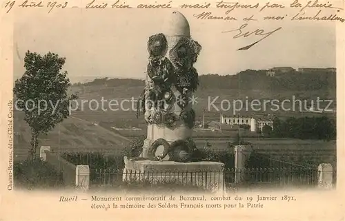 AK / Ansichtskarte Rueil Malmaison Monument commemoratif de Buzenfal combat du 19 Janvier 1871 Rueil Malmaison
