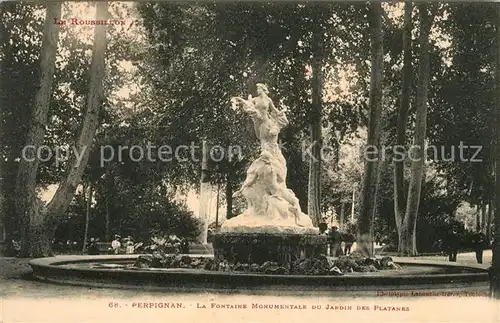 AK / Ansichtskarte Perpignan La Fontaine Monumentale du Jardin des Platanes Perpignan
