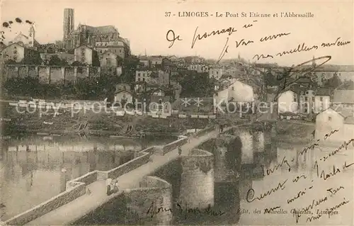 AK / Ansichtskarte Limoges_Haute_Vienne Le Pont St Etienne et l Abbessaille Limoges_Haute_Vienne