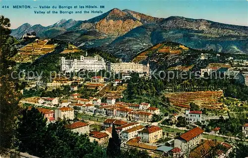 AK / Ansichtskarte Menton_Alpes_Maritimes Vallee du Borrigo et les Hotels Menton_Alpes_Maritimes