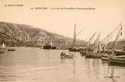 AK / Ansichtskarte Menton_Alpes_Maritimes Le Port et Frontiere Franco Italienne Menton_Alpes_Maritimes