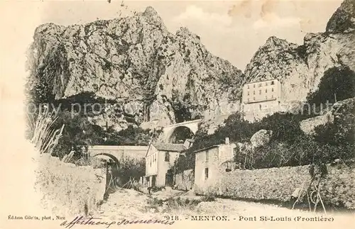 AK / Ansichtskarte Menton_Alpes_Maritimes Pont St Louis Frontiere Menton_Alpes_Maritimes