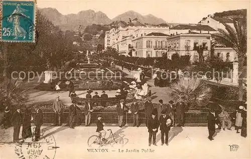 AK / Ansichtskarte Menton_Alpes_Maritimes Le Jardin Public Menton_Alpes_Maritimes