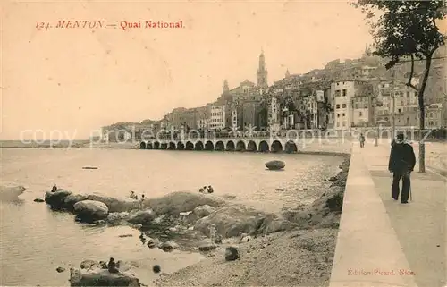 AK / Ansichtskarte Menton_Alpes_Maritimes Quai National Menton_Alpes_Maritimes