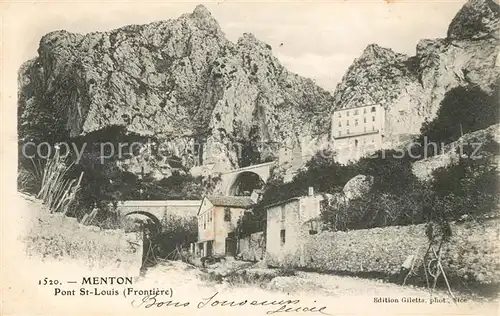 AK / Ansichtskarte Menton_Alpes_Maritimes Pont St Louis Frontiere Menton_Alpes_Maritimes