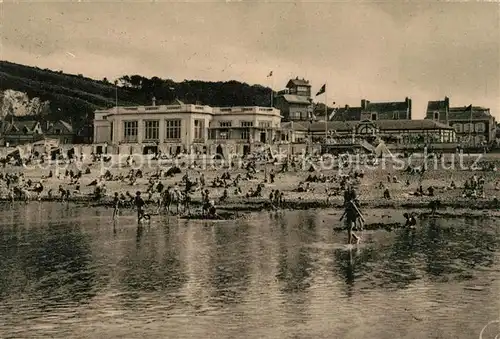 AK / Ansichtskarte Saint Valery en Caux La Plage a maree haute et le Casino Saint Valery en Caux