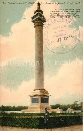 AK / Ansichtskarte Boulogne sur Mer Colonne de la Grande Armee Boulogne sur Mer