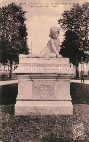 AK / Ansichtskarte Niort La Statue de Giotto enfant dans le Jardin de la Breche Niort