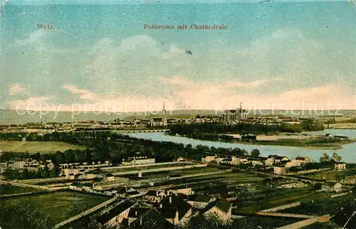 AK / Ansichtskarte Metz_Moselle Panorama mit Cathedrale Metz_Moselle