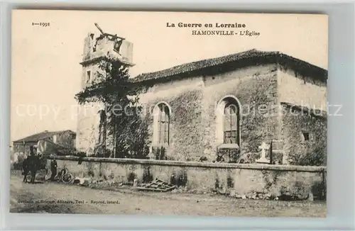 AK / Ansichtskarte Hamonville Eglise La Guerre en Lorraine Truemmer 1. Weltkrieg Hamonville