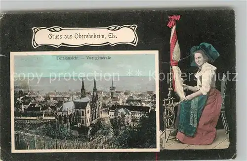 AK / Ansichtskarte Oberehnheim Totalansicht Frau am Spinnrad Oberehnheim