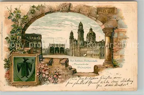 AK / Ansichtskarte Muenchen Koenigliche Residenz Feldherrnhalle Theatinerkirche Muenchen