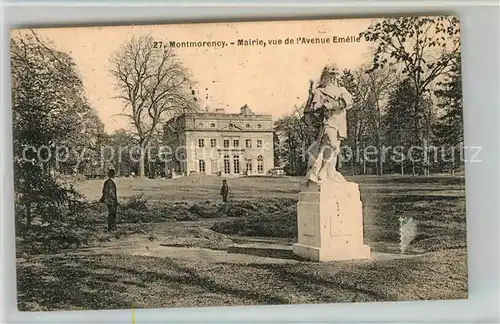 AK / Ansichtskarte Montmorency Mairie vue de l Avenue Emelle Monument Statue Montmorency