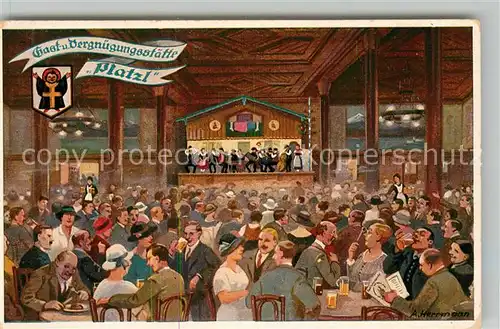 AK / Ansichtskarte Muenchen Gast und Vergnuegungsstaette Platzl Kuenstlerkarte Muenchen