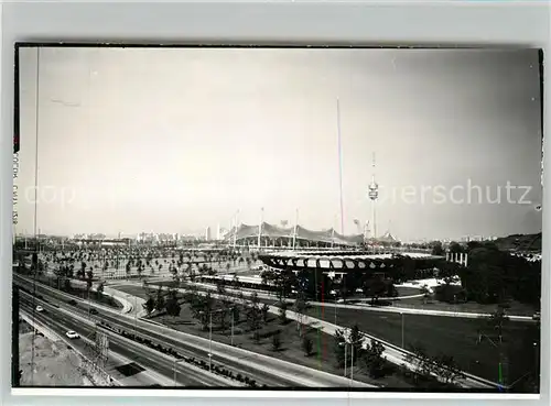 AK / Ansichtskarte Muenchen Fernsehturm Radstadion Fliegeraufnahme Muenchen