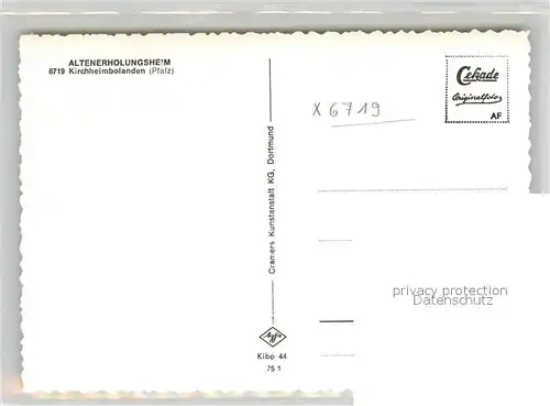 AK / Ansichtskarte Kirchheimbolanden Altenerholungsheim Kirchheimbolanden