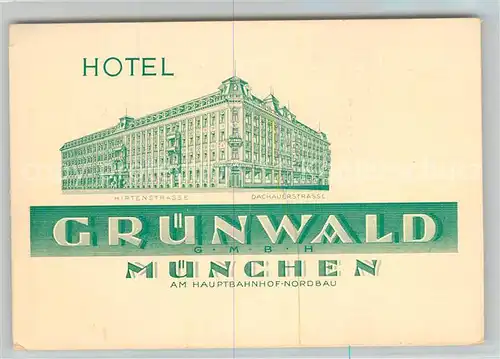 AK / Ansichtskarte Muenchen Hotel Gruenwald GmbH Fruehstueckssaal Muenchen