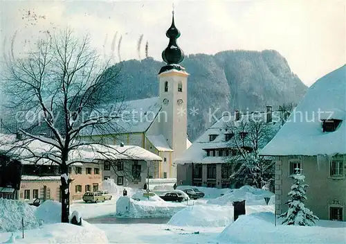 AK / Ansichtskarte Inzell Dorfplatz Falkenstein Winter Inzell