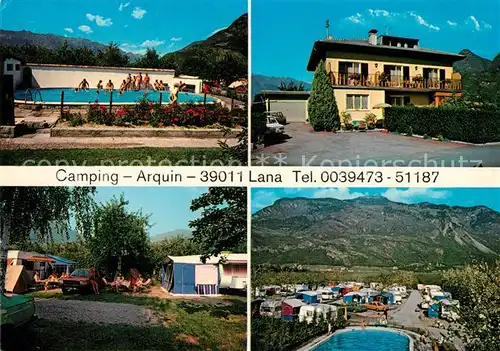 AK / Ansichtskarte Lana_Meran Camping Arquin Schwimmbad Lana_Meran