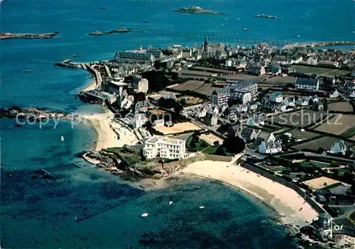 AK / Ansichtskarte Roscoff Fliegeraufnahme Plage Rock Roum Roscoff