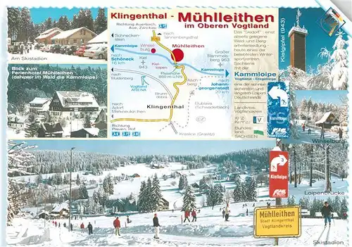 AK / Ansichtskarte Muehlleithen_Klingenthal Skistadion Ferienhotel Winselburg Loipenbruecke  Muehlleithen_Klingenthal