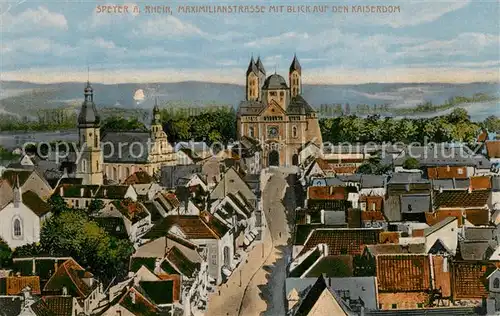 AK / Ansichtskarte Speyer_Rhein Maximilianstrasse mit Kaiserdom Speyer Rhein