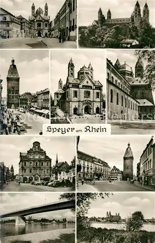 AK / Ansichtskarte Speyer_Rhein Kirchen Dom Schloss Rheinbruecke Speyer Rhein