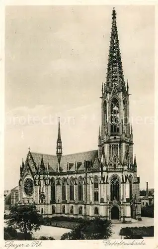 AK / Ansichtskarte Speyer_Rhein Gedaechtniskirche Speyer Rhein