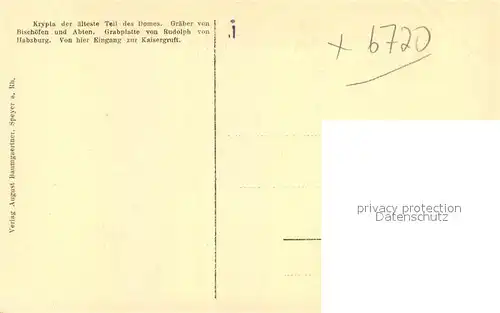 AK / Ansichtskarte Speyer_Rhein Kaiser Dom Krypta Speyer Rhein