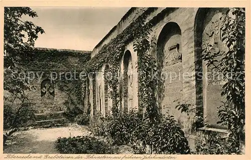 AK / Ansichtskarte Speyer_Rhein Kloster St Magdalena Liberaecke mit Grabsteinen der Schwestern aus frueheren Jahrhunderten Speyer Rhein