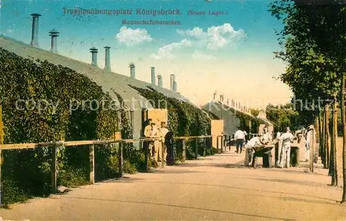 AK / Ansichtskarte Koenigsbrueck Truppenuebungsplatz Mannschaftsbaracken Koenigsbrueck