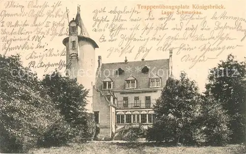 AK / Ansichtskarte Koenigsbrueck Truppenuebungsplatz Lager Schmorkau Koenigsbrueck