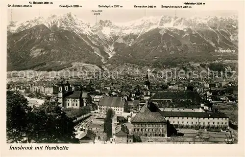 AK / Ansichtskarte Innsbruck mit Nordkette Innsbruck