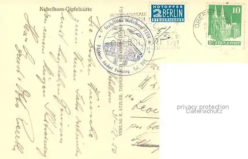 AK / Ansichtskarte Nebelhorn Gipfelhuette Nebelhorn