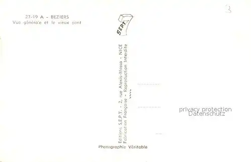 AK / Ansichtskarte Beziers Vue generale et le vieux pont Beziers