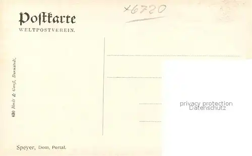 AK / Ansichtskarte Speyer_Rhein Dom Portal Speyer Rhein