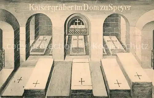 AK / Ansichtskarte Speyer_Rhein Kaisergraeber im Dom Speyer Rhein