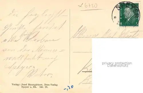 AK / Ansichtskarte Speyer_Rhein Kaiserdom Speyer Rhein