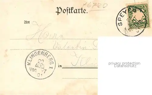 AK / Ansichtskarte Speyer_Rhein Dom vom Rheinbahnhof Speyer Rhein