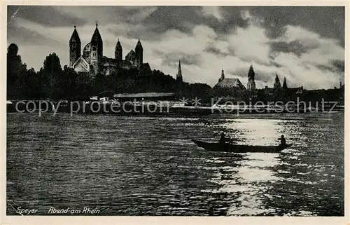 AK / Ansichtskarte Speyer_Rhein Dom Rheinpartie Speyer Rhein