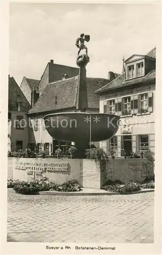 AK / Ansichtskarte Speyer_Rhein Gefallenen Denkmal Speyer Rhein