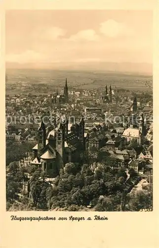 AK / Ansichtskarte Speyer_Rhein Fliegeraufnahme mit Dom Speyer Rhein